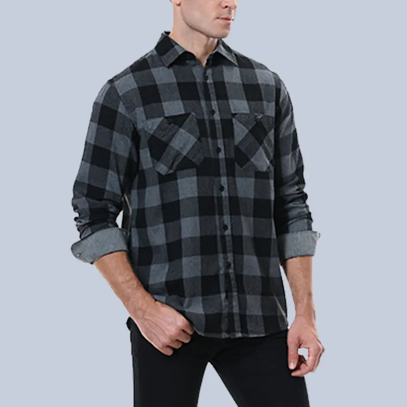 Vintage Plaid Shirt for Men - Long Sleeves Fashion