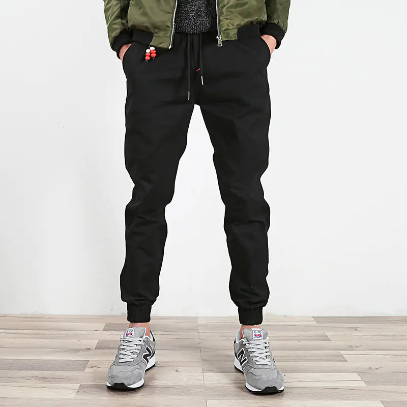 Men's Black Harem Joggers - Slim Fit Japanese Style