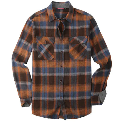 Vintage Plaid Shirt for Men - Long Sleeves Fashion
