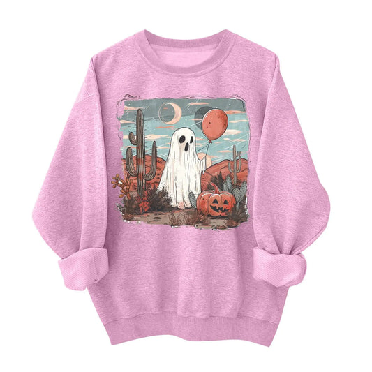 Womens Halloween Sequin Sweatshirts Fuuny Pumpkin Ghost Skull Graphic Loose Sweater Pullover Tops Gothic Fall Clothes