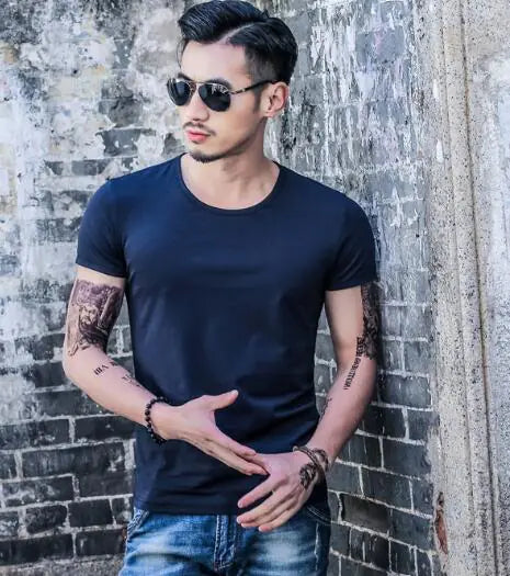 Men's Solid Color Short Sleeve T-Shirts
