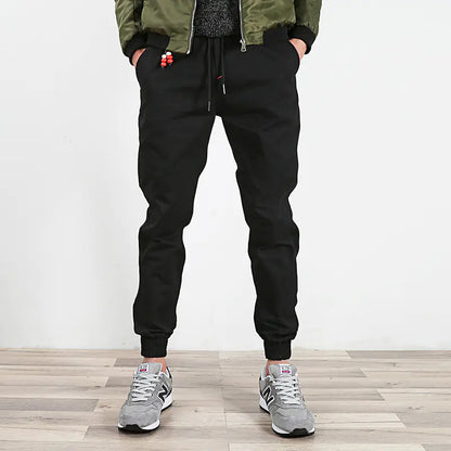 Men's Black Harem Joggers - Slim Fit Japanese Style