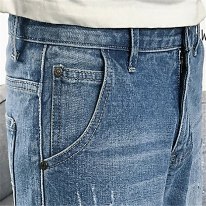Ripped Slim Fit Cropped Jeans for Men